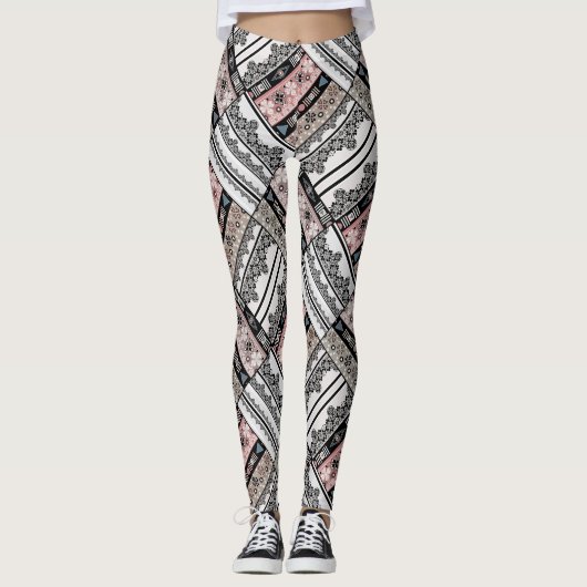 Traditioneel meetkundig stamhout leggings (Voorkant)