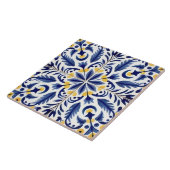 Traditioneel Mexicaans blauw ventilator decoratief Tegeltje (Zijkant)