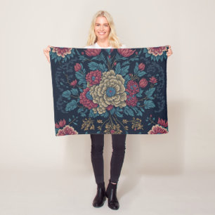 Traditioneel Mexicaans borduurpatroon Fleece Deken