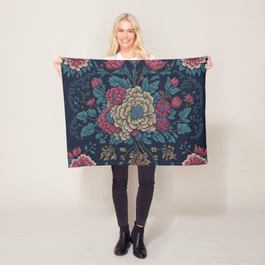 Traditioneel Mexicaans borduurpatroon Fleece Deken (In situ)