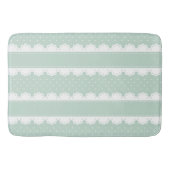 Traditioneel Mint White Lace Stripes Pattern Badmat (Voorkant)