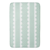 Traditioneel Mint White Lace Stripes Pattern Badmat (Voorkant Verticaal)