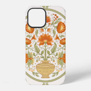 Traditioneel Mogol-motief, fantasiebloemen in retr iPhone 12 Hoesje