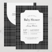 Traditioneel monochroom zwart-wit tartan ruitjespa kaart (Voorkant / Achterkant)