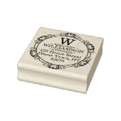 Traditioneel Monogram Cirkel Retouradres Rubberstempel (Stempel)