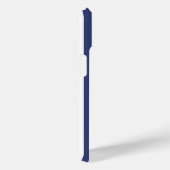 Traditioneel monogram donkerblauw en witte strepen Case-Mate iPhone case (Achterkant / Rechts)