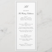 Traditioneel Monogram Huwelijk Menu (Voorkant)