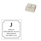 Traditioneel monogram initiaal retouradres rubberstempel (Gestempeld)