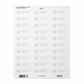 Traditioneel Monogram Wapen Blauw Trouwadres Etiket (Full Sheet)