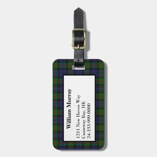 Traditioneel Murray Tartan Speld Bagagelabel (Voorkant verticaal)