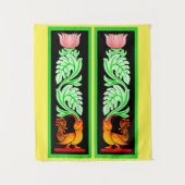 Traditioneel mythisch kunstontwerp in Sri Lanka Wandkleed (Voorkant)