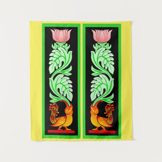 Traditioneel mythisch kunstontwerp in Sri Lanka Wandkleed (Voorkant)