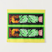 Traditioneel mythisch kunstontwerp in Sri Lanka Wandkleed (Voorkant (horizontaal))