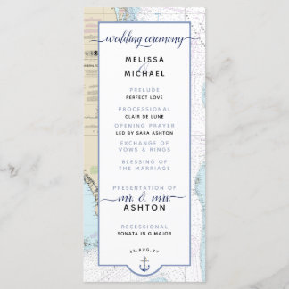 Traditioneel #Nautical Zuid #Florida #Wedding Programmakaart