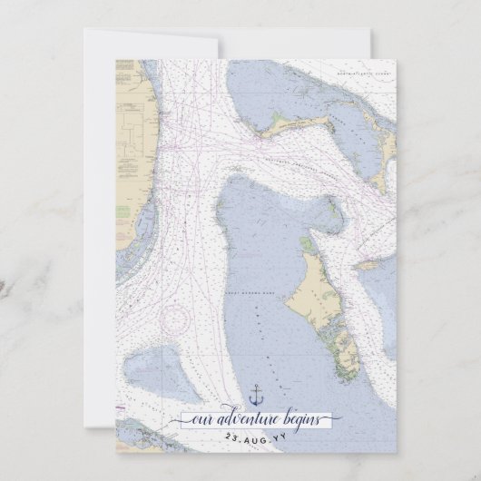 Traditioneel nautisch evenement / bruiloft | Baham Kaart (Achterkant)