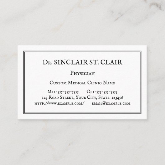 Traditioneel, nostalgisch Visitekaartje (Voorkant)