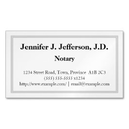 Traditioneel notarieel magnetisch Visitekaartje
