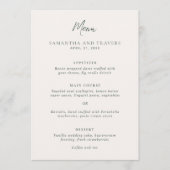 Traditioneel Olijfgroen Elegant Huwelijk Menu (Voorkant)
