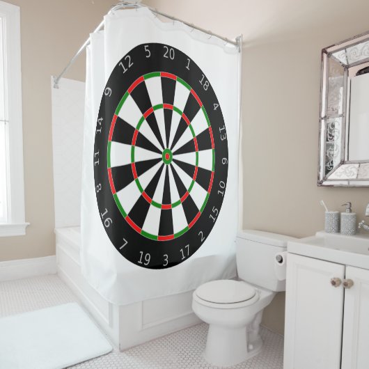 Traditioneel ontwerp van dartbord doelwit douchegordijn (In situ)