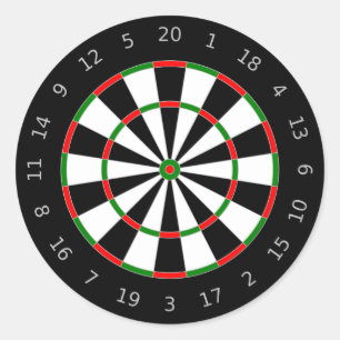 Traditioneel ontwerp van dartbord doelwit ronde sticker