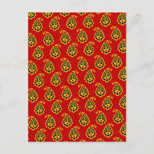 Traditioneel ontwerp van de Indische stof Briefkaart (Voorkant)