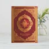 traditioneel ontwerp van trouwkaart, groot, elegan kaart (Staand voorkant)