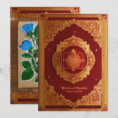 traditioneel ontwerp van trouwkaart, groot, elegan kaart (Voorkant / Achterkant)