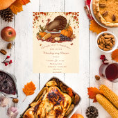 Traditioneel oogstfeest Thanksgiving diner Kaart