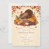 Traditioneel oogstfeest Thanksgiving diner Kaart (Voorkant)