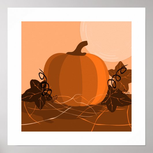 Traditioneel Oranje pompoen keukendecor Poster (Voorkant)