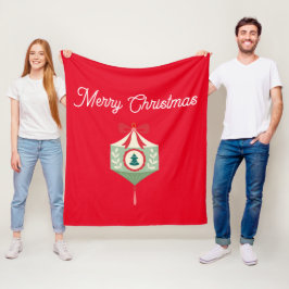 Traditioneel ornament Groen en rood Kerst Fleece Deken