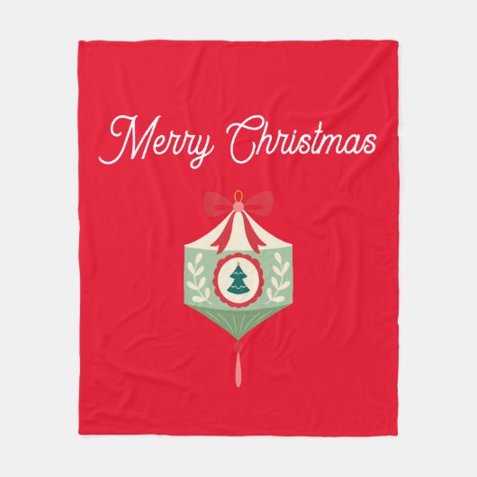 Traditioneel ornament Groen en rood Kerst Fleece Deken (Voorkant)