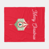 Traditioneel ornament Groen en rood Kerst Fleece Deken (Voorkant (Horizontaal))
