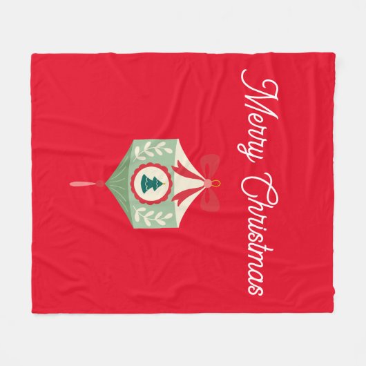 Traditioneel ornament Groen en rood Kerst Fleece Deken (Voorkant (Horizontaal))