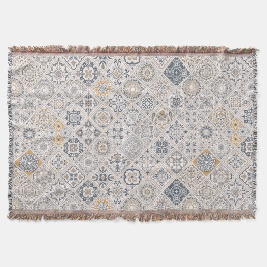 Traditioneel ornament Portugees en Spaans Boho Deken (Voorkant)