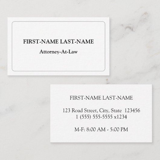 Traditioneel oud Visitekaartje met fashioned (Voorkant / Achterkant)