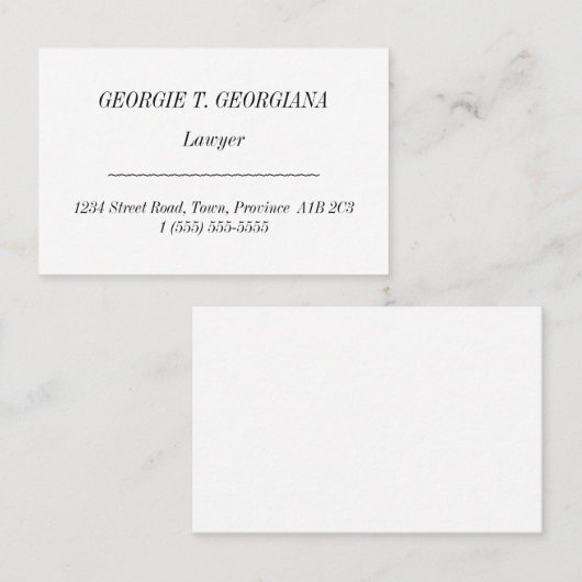 Traditioneel oud Visitekaartje met fashioned (Voorkant / Achterkant)