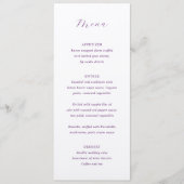 Traditioneel Paars Elegant Huwelijk Menu (Voorkant)