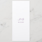 Traditioneel Paars Elegant Huwelijk Menu (Achterkant)