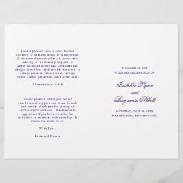 Traditioneel Paars Formeel Elegant Huwelijksprogra
