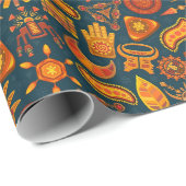 Traditioneel/pagaanmotief voor het verpakken van p cadeaupapier (Rol Hoek)