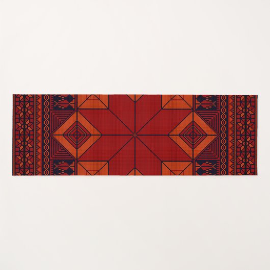 Traditioneel Palestina borduurwerk patroon Yogamat (Voorkant (horizontaal))