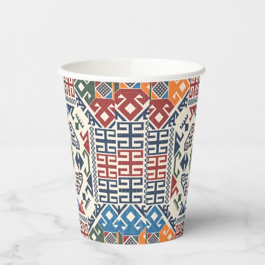 Traditioneel Palestina Borduurwerk tatreez boho Papieren Bekers (Links)