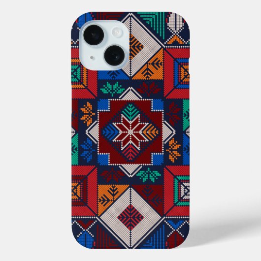 Traditioneel Palestina Borduurwerk tatreez kleurri Case-Mate iPhone Case (Achterkant)