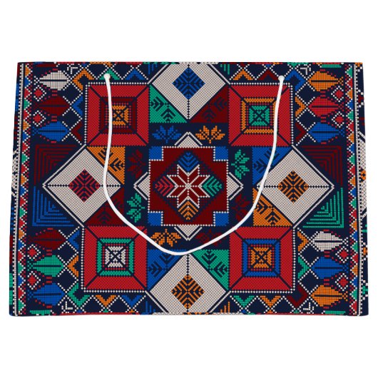 Traditioneel Palestina Borduurwerk tatreez kleurri Groot Cadeauzakje (Voorkant)