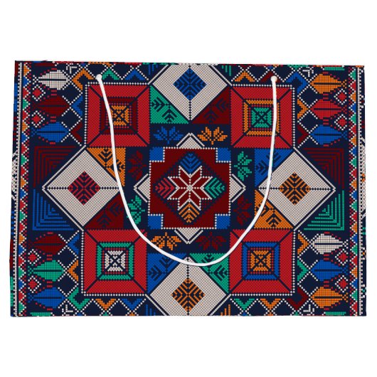 Traditioneel Palestina Borduurwerk tatreez kleurri Groot Cadeauzakje (Achterkant)