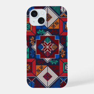 Traditioneel Palestina Borduurwerk tatreez kleurri iPhone 15 Case