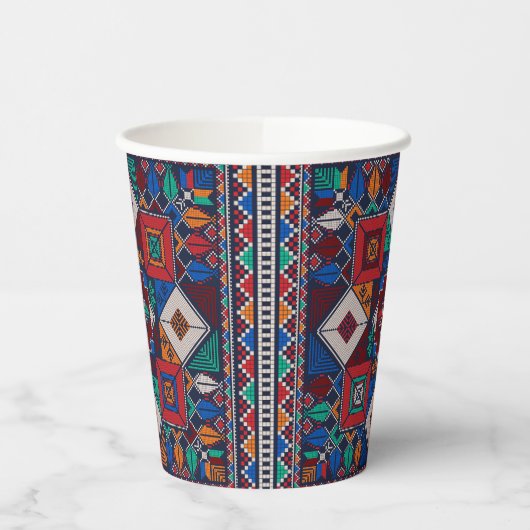 Traditioneel Palestina Borduurwerk tatreez kleurri Papieren Bekers (Links)