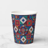 Traditioneel Palestina Borduurwerk tatreez kleurri Papieren Bekers (Voorkant)