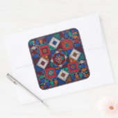 Traditioneel Palestina Borduurwerk tatreez kleurri Vierkante Sticker (Envelop)